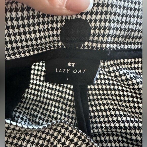 Lazy Oaf Houndstooth Polka Dot Hound Dog Cropped Trousers – Size Large - Picture 7 of 9